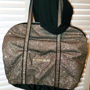 Victoria's Secret Gold Glitter Tote